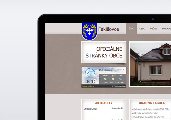 Design, programovanie a naplnenie obsahu oficialnej stránky obce Fekišovce.